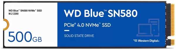 Внутренний SSD-накопитель 500Gb Western Digital Blue SN580 (WDS500G3B0E) M.2 PCIe NVMe 4.0 x4 11736454