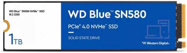 Внутренний SSD-накопитель 1000Gb Western Digital SN580 (WDS100T3B0E) M.2 PCIe NVMe 4.0 x4