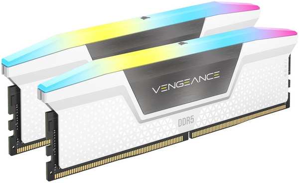 Модуль памяти DIMM 32Gb 2х16Gb DDR5 PC51200 6400MHz Corsair Vengeance RGB White (CMH32GX5M2B6400C36W) 11737263