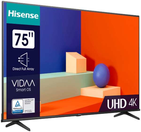 Телевизор 75″Hisense 75A6K (4K Ultra HD 3840x2160, Smart TV) черный 11738024
