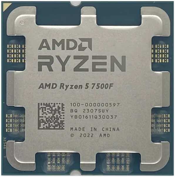 Процессор AMD Ryzen 5 7500F, 3.7ГГц, (Turbo 5.0ГГц), 6-ядерный, L3 32МБ, Сокет AM5, OEM 11739089