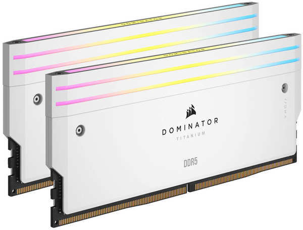 Модуль памяти DIMM 96Gb 2х48Gb DDR5 PC52800 6600MHz Corsair Dominator Titanium RGB White (CMP96GX5M2B6600C32W) 11739165