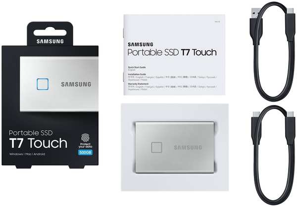 Внешний SSD-накопитель 500Gb Samsung T7 Touch MU-PC500S/WW (SSD) USB 3.2 Type C