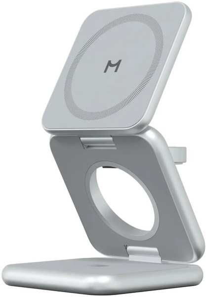 Беспроводная зарядная панель 3 в 1 Для IPhone, Apple Watch, Airpods Magssory Fold WCH023 22W Silver 11750709