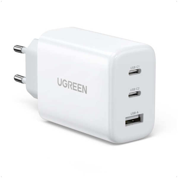 Сетевое зарядное устройство Ugreen CD275 (90496) 65W 2xType C + USB, белое 11751242