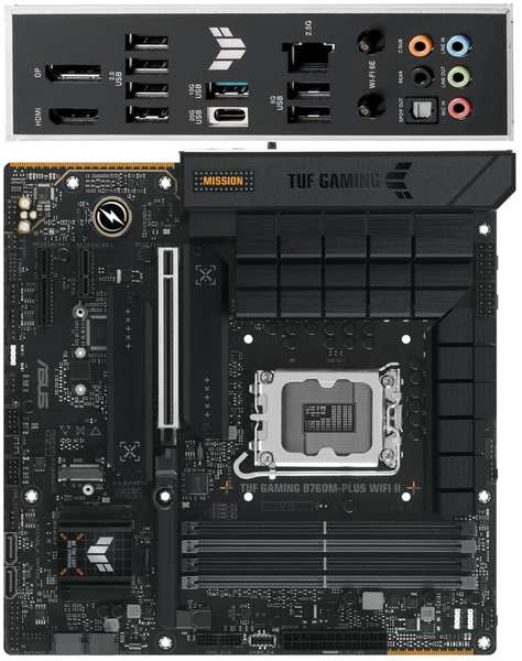 Материнская плата ASUS TUF Gaming B760M-Plus WiFi II B760 Socket-1700 4xDDR5, 4xSATA3, RAID, 3xM.2, 2xPCI-E16x, 3xUSB3.2, 1xUSB3.2 Type C, DP, HDMI, WiFi, 2.5Glan, mATX 11752984