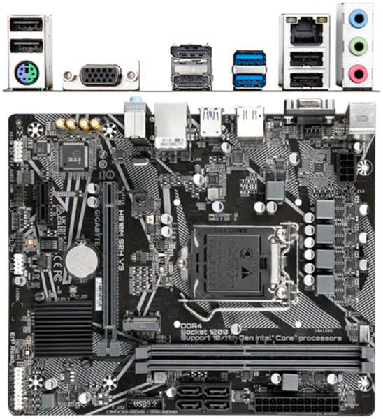 Материнская плата Gigabyte H510M S2H V3 2.0 Q470 Socket-1200 2xDDR4, 4xSATA3, 1xM.2, 1xPCI-E16x, 2xUSB3.2, D-Sub, DP, HDMI, Glan, mATX