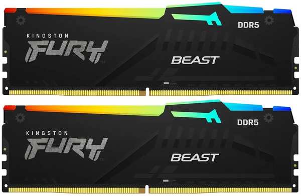 Модуль памяти DIMM 32Gb 2х16Gb DDR5 PC48000 6000MHz Kingston Fury Beast RGB EXPO (KF560C36BBEAK2-32)