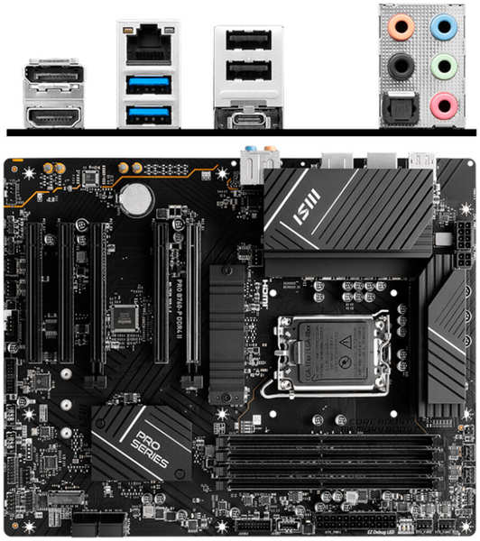 Материнская плата MSI Pro B760-P II B760 Socket-1700 4xDDR5, 4xSATA3, 2xM.2, 5xPCI-E16x, 2xUSB3.2, 1xUSB3.2 Type C, DP, HDMI, 2.5Glan, ATX