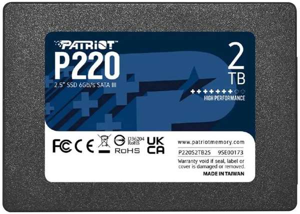 Внутренний SSD-накопитель 2000Gb Patriot Memory P220 P220S2TB25 SATA3 2.5″