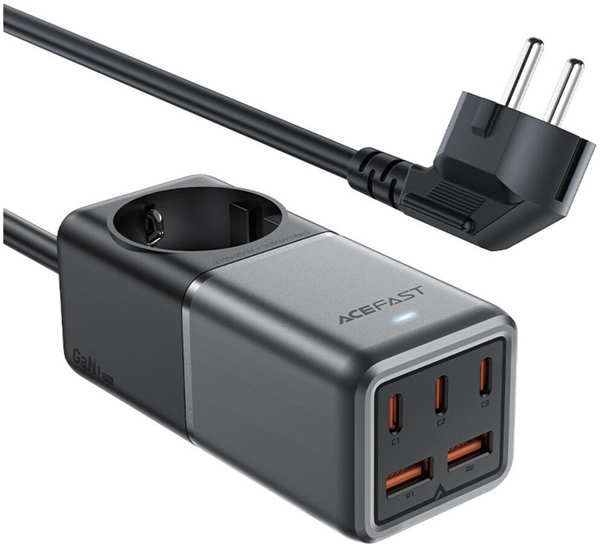 Сетевое зарядное устройство Acefast Z2 PD75W GaN 3 x USB-C + 2 x USB-A Charging Adapter Черный 11758357