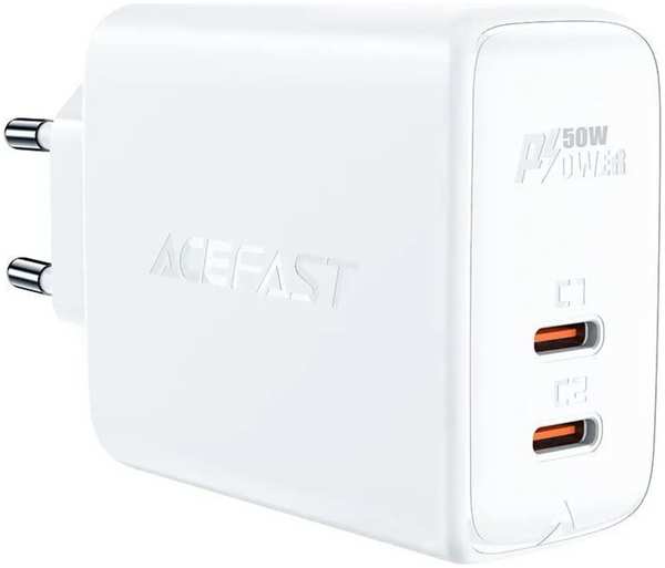 Сетевое зарядное устройство Acefast A29 50W GaN 2xType-C белое 11758578