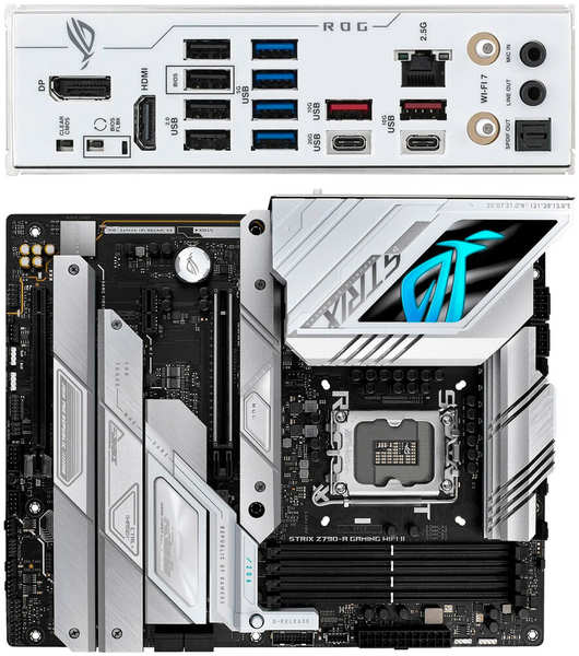 Материнская плата ASUS ROG Strix Z790-A Gaming WiFi II Z790 Socket-1700 4xDDR5, 4xSATA3, RAID, 5xM.2, 3xPCI-E16x, 6xUSB3.2, 2xUSB3.2 Type C, DP, HDMI, WiFi, Glan, ATX