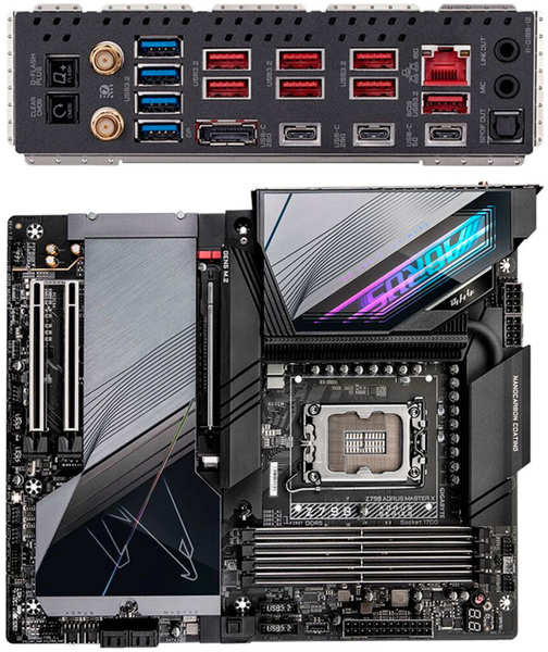 Материнская плата Gigabyte Z790 AORUS Master X Z790 Socket-1700 4xDDR5, 4xSATA3, RAID, 5xM.2, 3xPCI-E16x, 11xUSB3.2, 3xUSB3.2 Type-C, DP, WiFi, 10Glan, E-ATX