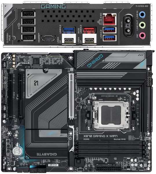 Материнская плата Gigabyte X870 Gaming X WiFi7 Socket-AM5 AMD X870 4xDDR5, 4xSATA3, RAID, 3xM.2, 3xPCI-E16x, 4xUSB3.2, 2xUSB3.2 Type C, DP, HDMI, 2.5Glan, WiFi, ATX Ret