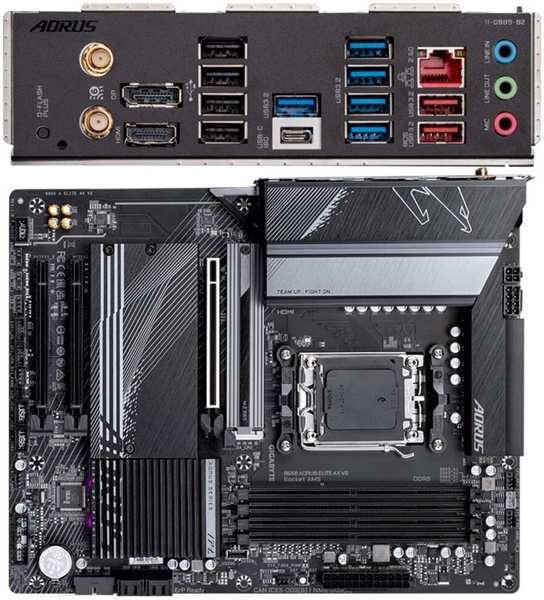 Материнская плата Gigabyte B650 AORUS Elite AX V2 Socket-AM5 AMD B650 4xDDR5, 4xSATA3, RAID, 3xM.2, 3xPCI-E16x, 7xUSB3.2, 1xUSB3.2 Type C, DP, HDMI, WiFi, Glan, ATX Ret