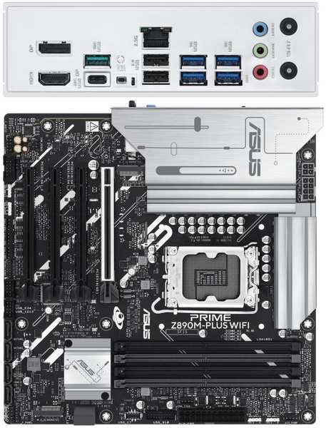 Материнская плата ASUS Prime Z890M-Plus WiFi Z890 Soc-1851 4xDDR5, 6xSATA3, RAID, 3хM.2, 4xPCI-E16x, 5xUSB3.2, 1xUSB3.2 Type C, DP, HDMI, WiFi, 2.5Glan, mATX