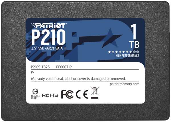 Внутренний SSD-накопитель 1024Gb PATRIOT P210 P210S1TB25 SATA3 2.5″ 11765270