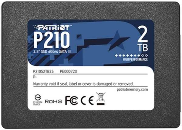 Внутренний SSD-накопитель 2048Gb PATRIOT P210 P210S2TB25 SATA3 2.5″