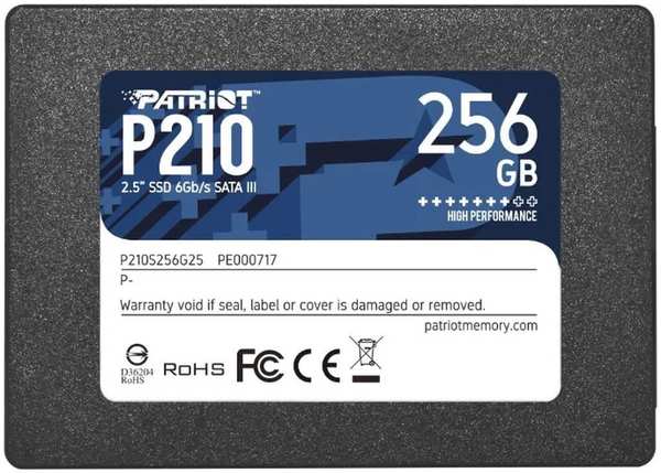 Внутренний SSD-накопитель 256Gb PATRIOT P210 P210S256G25 SATA3 2.5″ 11769886