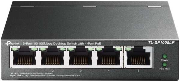 Коммутатор TP-LINK TL-SF1005LP неуправляемый 5 портов 10/100Мбит/с 4xPoE