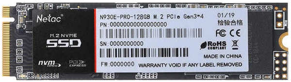 Внутренний SSD-накопитель 128Gb Netac N930E Pro NT01N930E-128G-E4X M.2 2280 PCIe NVMe 3.0 x4 11785517