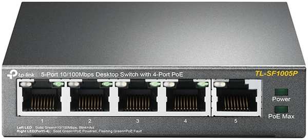 Коммутатор TP-LINK TL-SF1005P неуправляемый 5 портов 10/100Мбит/с PoE 11788266
