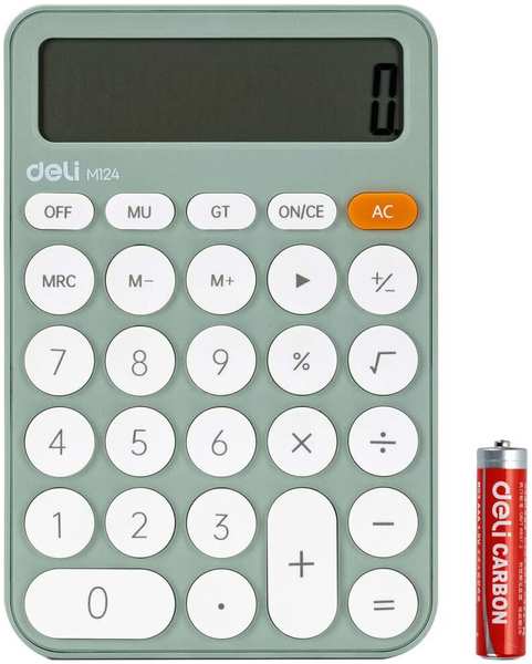 Калькулятор Deli EM124GREEN зеленый 12-разр 11792441