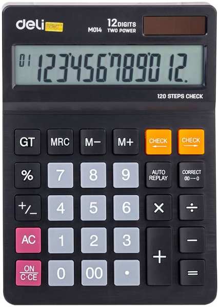 Калькулятор Deli EM01420 черный 12-разр 11792446