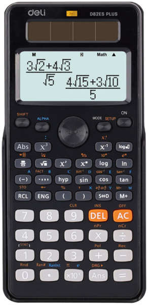 Калькулятор Deli ED82ES черный 10+2-разр 11792461
