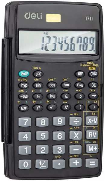 Калькулятор Deli E1711 черный 8+2-разр 11792466