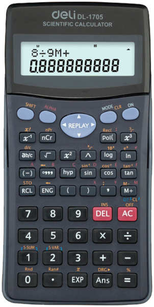 Калькулятор Deli E1705 черный 10+2-разр 11792483