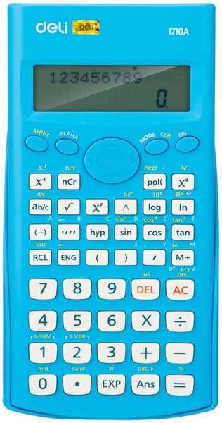 Калькулятор Deli E1710A/BLU синий 10+2-разр 11792485