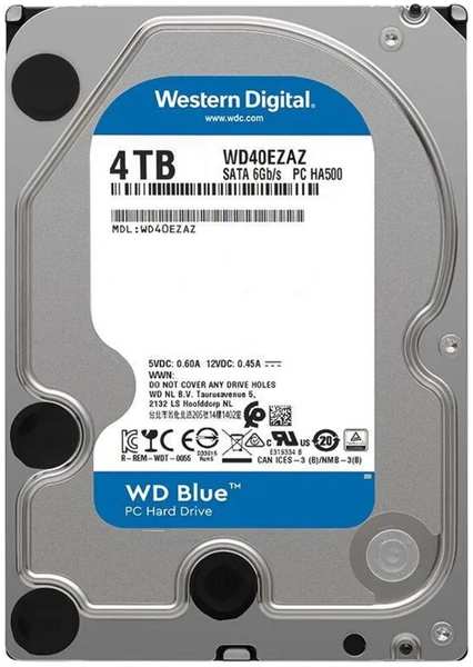 Внутренний жесткий диск 3,5″4Tb Western Digital (WD40EZAX) 256Mb 5400rpm SATA3 Blue Desktop 11795688