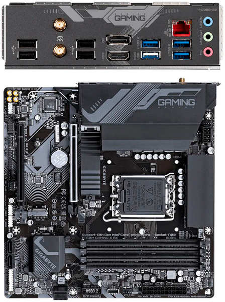 Материнская плата Gigabyte B760M Gaming X AX B760 Socket-1700 4xDDR5, 4xSATA3, RAID, 2xM.2, 2xPCI-E16x, 3xUSB3.2, DP, HDMI, WiFi, 2.5Glan, mATX 11796041