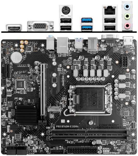 Материнская плата MSI Pro B760M-E DDR4 B760 Socket-1700 2xDDR4, 4xSATA3, 1xM.2, 1xPCI-E16x, 2xUSB3.2, D-Sub, HDMI, Glan, mATX 11796060