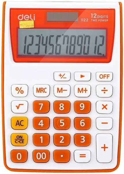 Калькулятор Deli E1122/OR оранжевый 12-разр 11797530