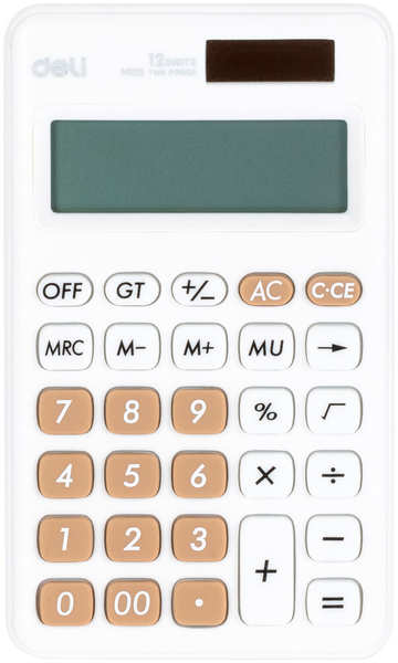 Калькулятор Deli EM120WHITE белый 12-разр 11797534