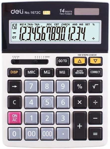 Калькулятор Deli E1672C серебристый 14-разр 11797550