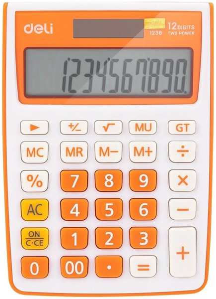 Калькулятор Deli E1238/OR оранжевый 12-разр 11797558