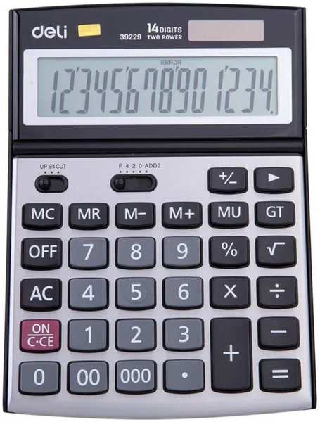 Калькулятор Deli E39229 серебристый 14-разр 11797559