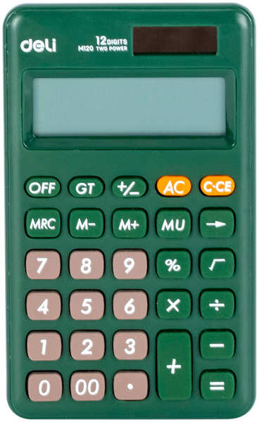 Калькулятор Deli EM120GREEN зеленый 12-разр 11797595