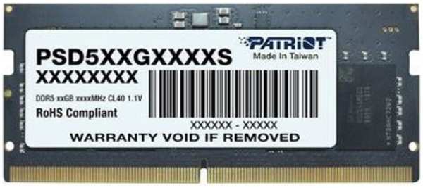 Модуль памяти SO-DIMM DDR5 16Gb PC32000 4800Mhz Patriot Memory (PSD516G480081S)