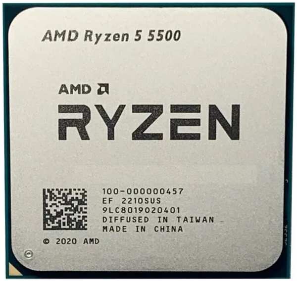 Процессор AMD Ryzen 5 5500, 3.6ГГц, (Turbo 4.2ГГц), 6-ядерный, L3 16МБ, Сокет AM4, OEM 11798393