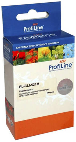 Картридж ProfiLine PL- CLI-521M Magenta для Canon Pixma Ip3600/IP4600/MP540/MP620/MP630/MP980 11882173