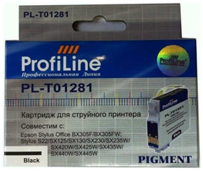 Картридж ProfiLine PL- 1281 Black для Epson StylusS22/SX125/SX130/SX420W/SX425W/Office BX305F/BX305FW 11882739