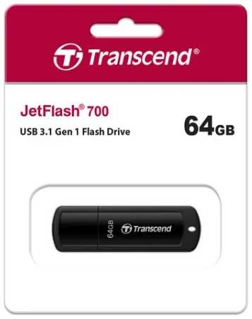 USB Flash накопитель 64GB Transcend JetFlash 700 (TS64GJF700) USB 3.0 Черный 1193475