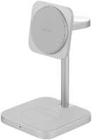 Беспроводная зарядная панель 3 в 1 Для IPhone, Apple Watch, Airpods uBear Evoke Qi2 25W Silver