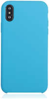 Чехол для Apple iPhone Xs Brosco Softrubber, накладка, синий (IPXS-SOFTRUBBER-BLUE)