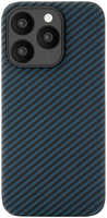 Чехол для Apple iPhone 15 Pro uBear Supreme Case Magsafe Kevlar синий (CS311BU61PSP-I23M)